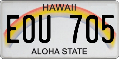 HI license plate EOU705
