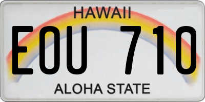 HI license plate EOU710