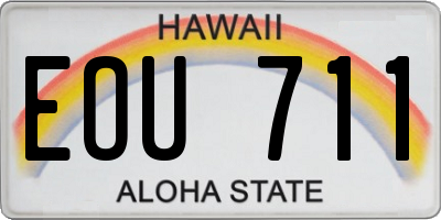 HI license plate EOU711