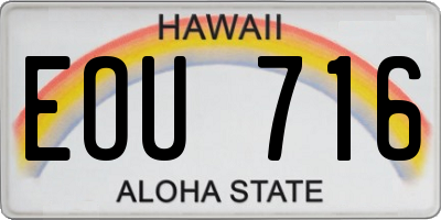 HI license plate EOU716