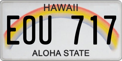 HI license plate EOU717