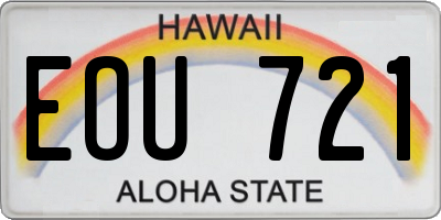 HI license plate EOU721