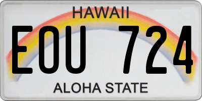 HI license plate EOU724
