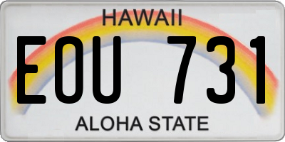 HI license plate EOU731
