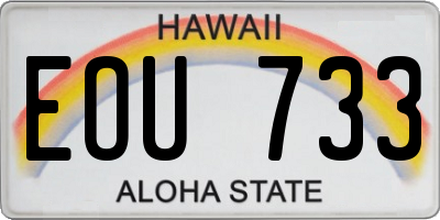 HI license plate EOU733