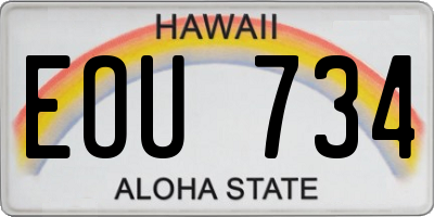 HI license plate EOU734