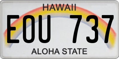 HI license plate EOU737