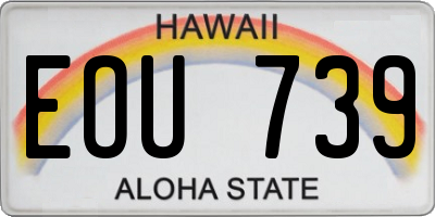 HI license plate EOU739