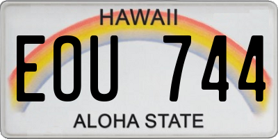 HI license plate EOU744