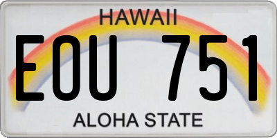 HI license plate EOU751