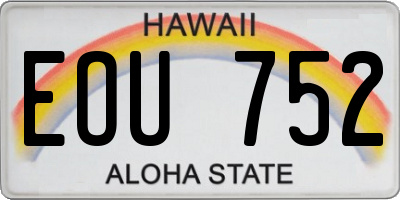 HI license plate EOU752