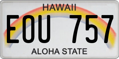 HI license plate EOU757