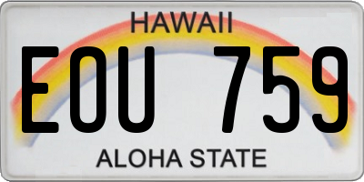 HI license plate EOU759