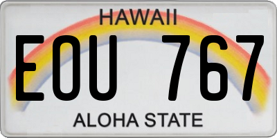 HI license plate EOU767