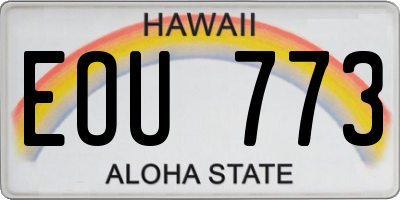 HI license plate EOU773