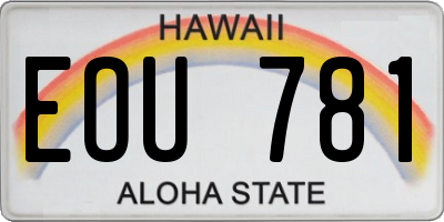 HI license plate EOU781