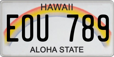 HI license plate EOU789