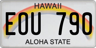 HI license plate EOU790
