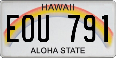 HI license plate EOU791