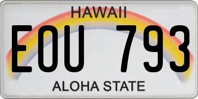 HI license plate EOU793