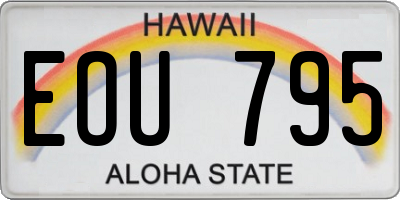HI license plate EOU795