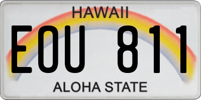 HI license plate EOU811