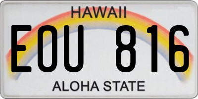 HI license plate EOU816