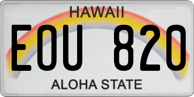 HI license plate EOU820