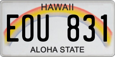 HI license plate EOU831