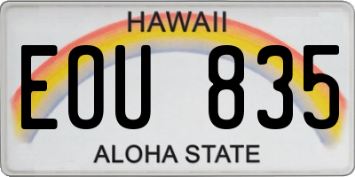 HI license plate EOU835