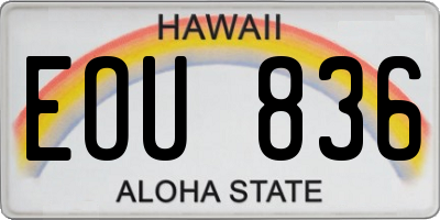 HI license plate EOU836