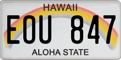 HI license plate EOU847