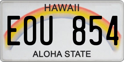 HI license plate EOU854