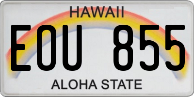 HI license plate EOU855