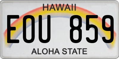HI license plate EOU859