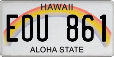 HI license plate EOU861
