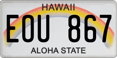 HI license plate EOU867