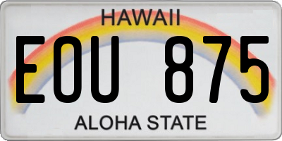 HI license plate EOU875
