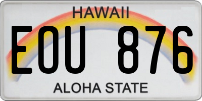HI license plate EOU876