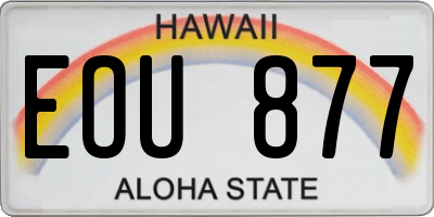 HI license plate EOU877
