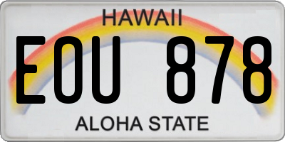 HI license plate EOU878