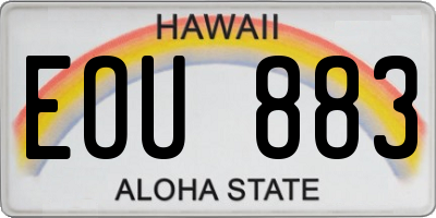 HI license plate EOU883