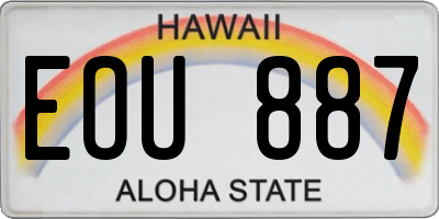 HI license plate EOU887