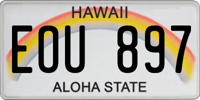 HI license plate EOU897