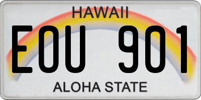 HI license plate EOU901