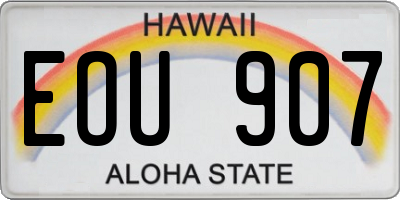 HI license plate EOU907
