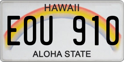 HI license plate EOU910
