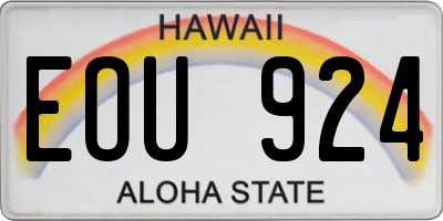 HI license plate EOU924