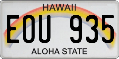 HI license plate EOU935