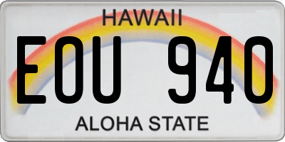 HI license plate EOU940